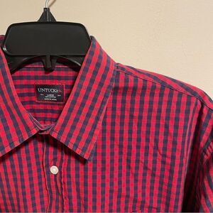 UNTUCKit Button Up Shirt Men's Large Red & Blue- Size Large